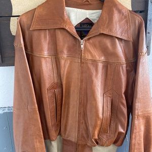 Vintage worldwide leather bomber jacket